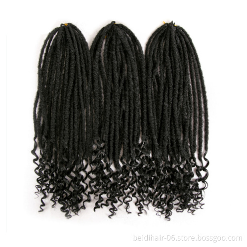 Crochet Hair Faux Locs Curly Ends Goddess Faux Locs Braids Synthetic Hair Extension